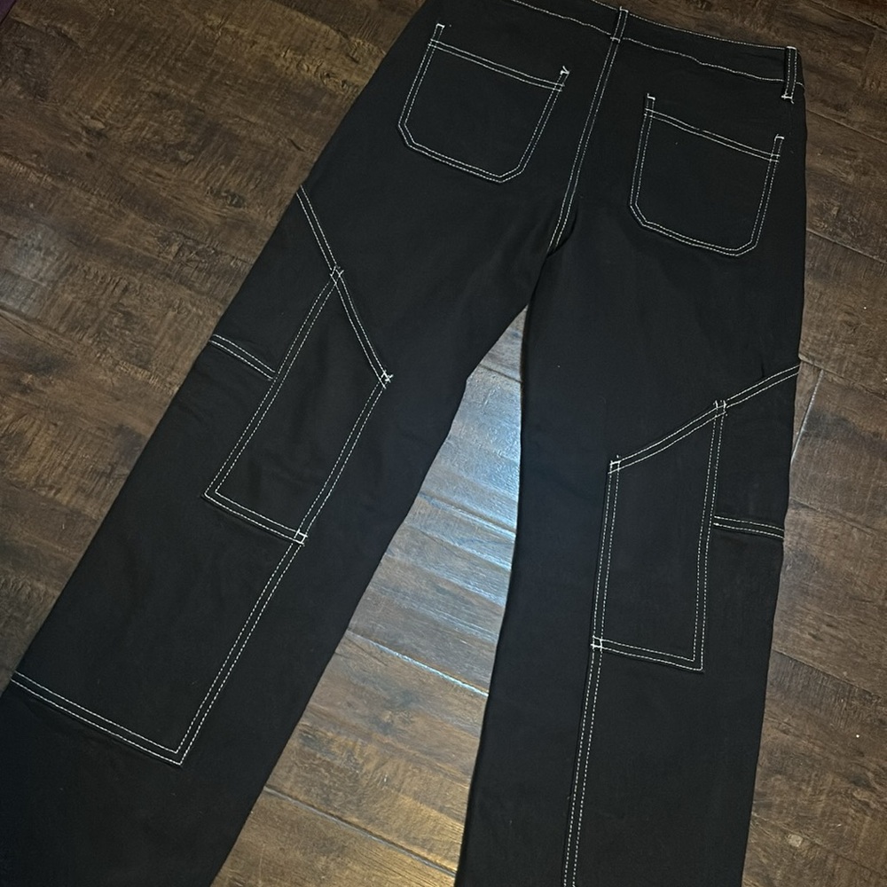 Telepathia Black Cargo Jeans No Size Tag Waist 30” - Picture 5 of 5